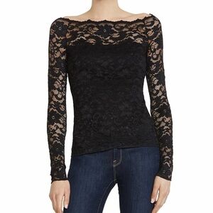 Bailey/44 Black Site Lace Long Sleeve Top XS NWT